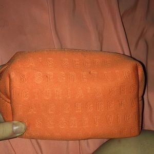 orange victoria’s secret cosmetic bag